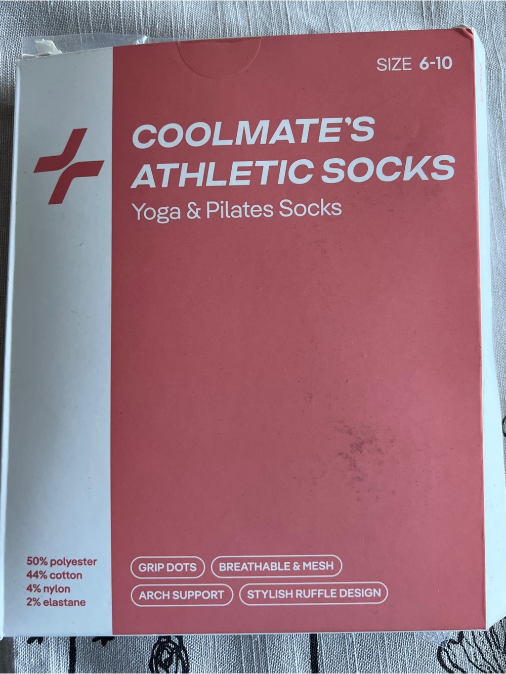 Athletic Yoga & Pilates Socks - Black - Size 6-10